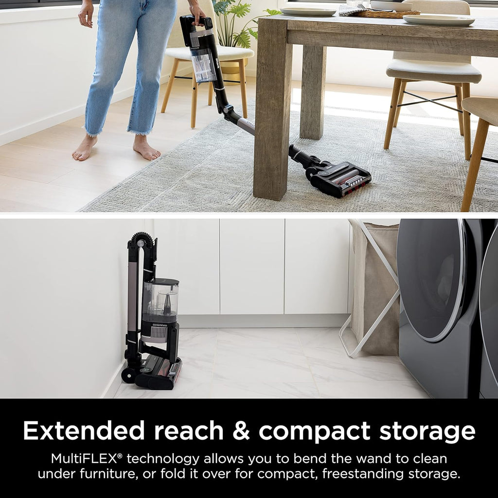 Shark Stratos Cordless Vacuum with Clean Sense IQ and Odor Neutralizer, MultiFlex Wand, Includes Crevice Tool & Anti-Allergen Brush, Up To 60 Minute Runtime, Ash Purple, IZ862H