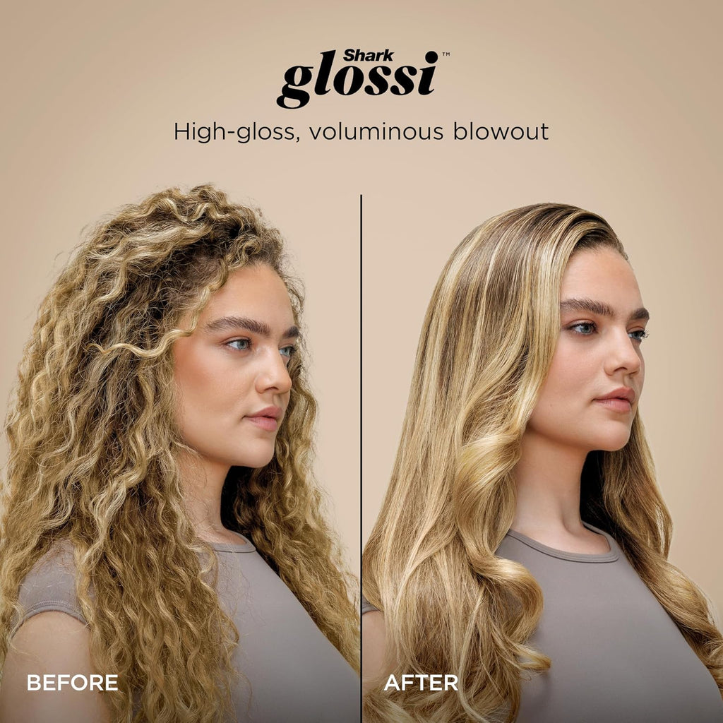 Shark Glam Ceramic & Powerful Air Styling & Drying System, with Silki Straightener & Shark Glossi Air Glosser, for Drying, Curling, Straightening & Glossing with Diffuser, HD6052S (Curly & Coily Hair)