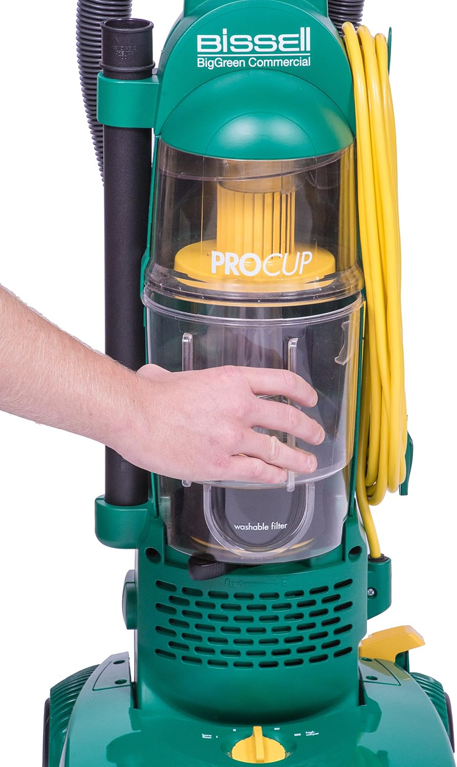 BISSELL BigGreen BGU1937T 13.5' Pro Cup Bagless Upright Vacuum with On-board Tools, 44' Height, 13.5' Wide, 13.2' Length, Polypropylene, 2 fl. oz. Capacity, Green