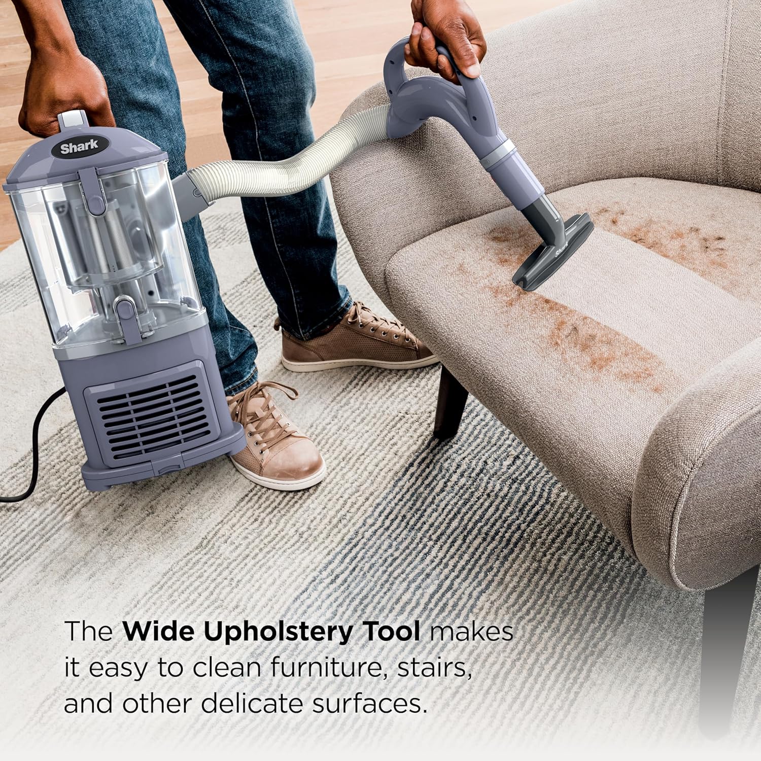 Shark NV352 Navigator Lift Away Upright Vacuum, Hepa Filter, Anti-Allergen Technology, Swivel Steering, Ideal for Carpet, Stairs, & Bare Floors, with Wide Upholstery & Crevice Tools, Lavender