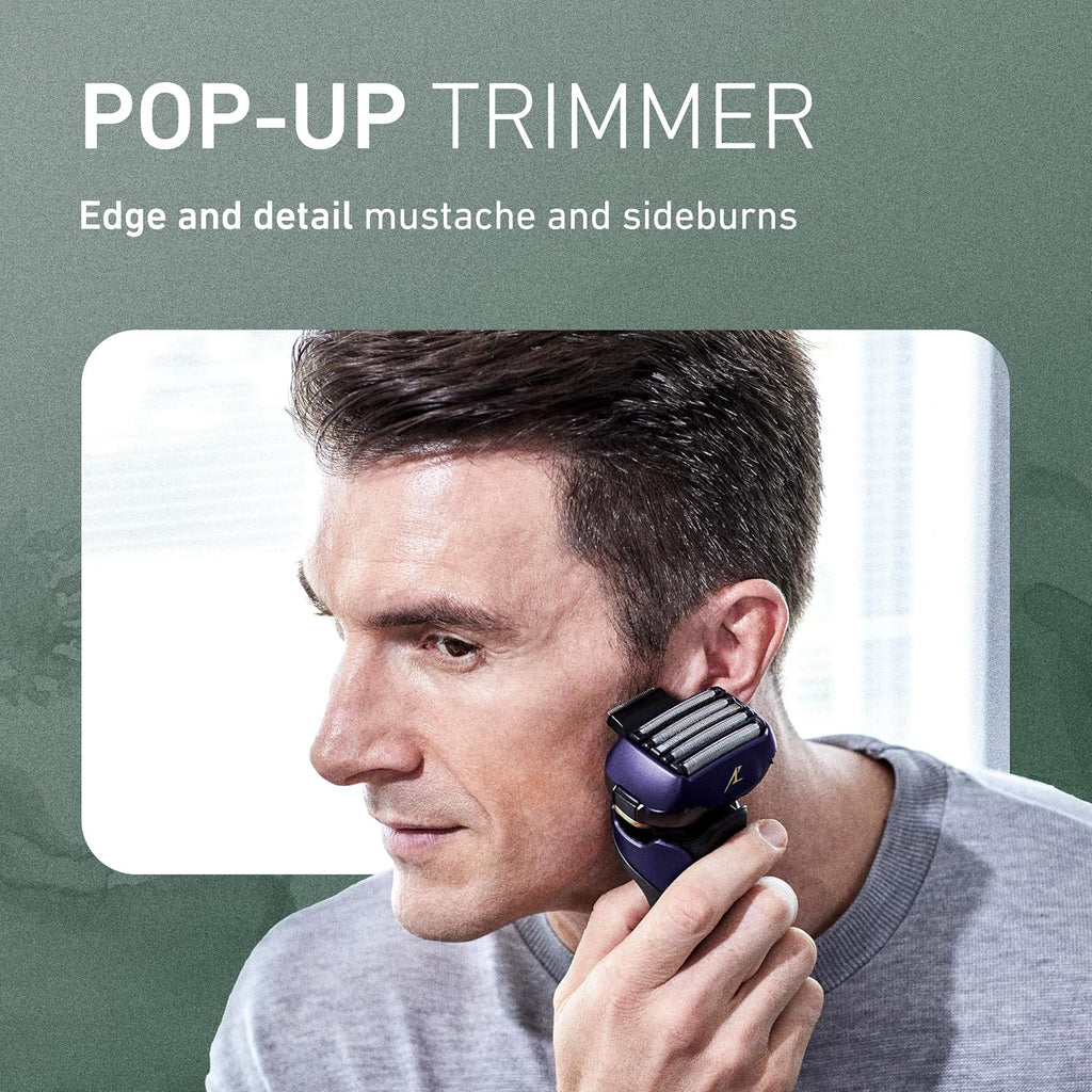 Panasonic ARC5 Electric Razor for Men Face, Wet & Dry Shavers for Men with Foil Shaver, Pop-up Trimmer, Ultra-Fast 5-Blade, Smart Shave Sensor, 16D Flexible Pivoting Head - ES-ALV6HA (Navy)
