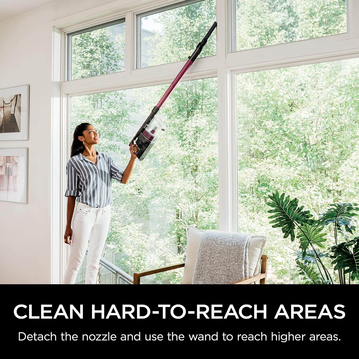 Shark Cordless Vacuum Cleaner, HEPA Filter, Lightweight, Portable, Rechargeable, Pet Hair Pickup, Removable Handheld, Crevice, Upholstery & Dusting Brush Included, 40-min runtime, Red, IZ362H